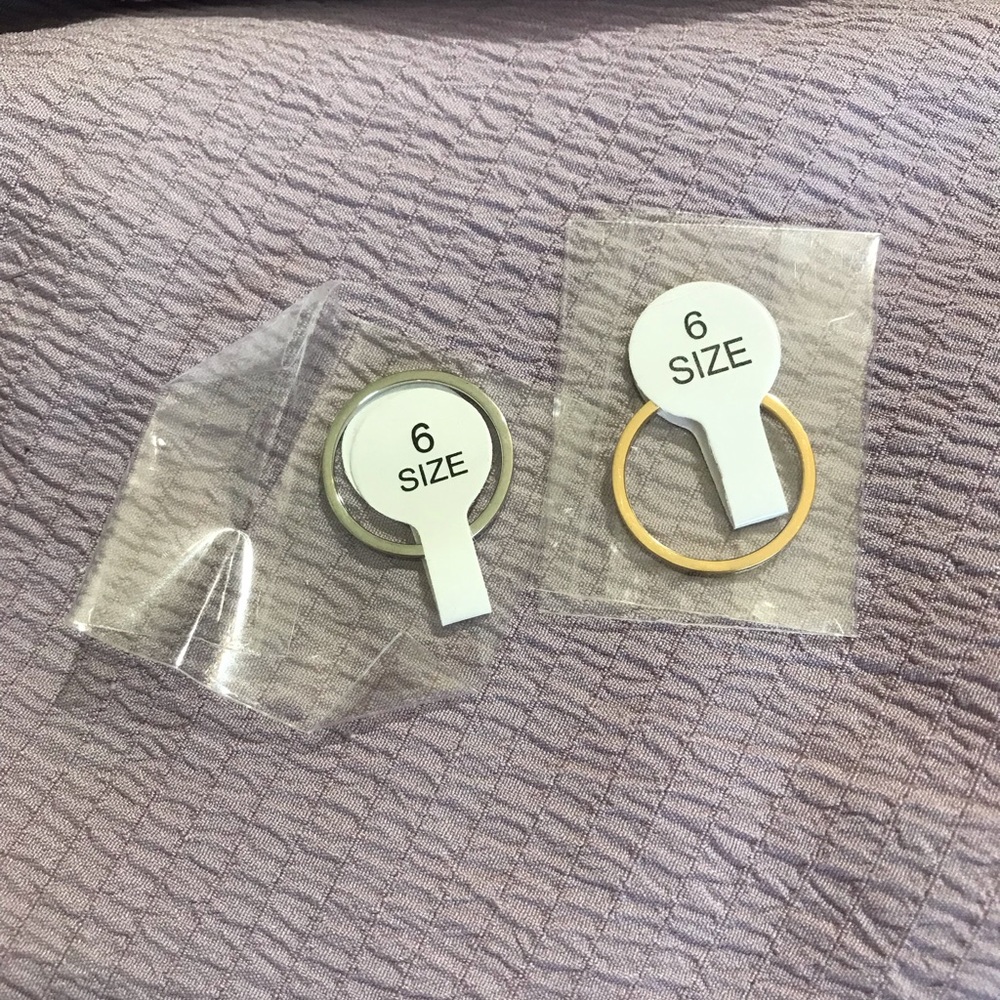 Lot of 2 Thin Stainless Steel Rings Size 6